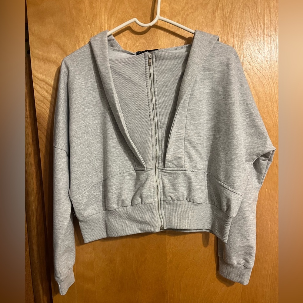Shein lightweight Gray Zip-Up Hoodie size medium